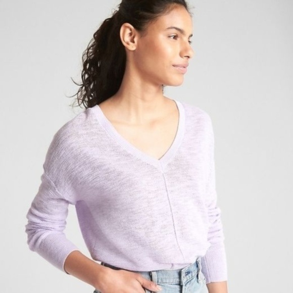 GAP Sweaters - GAP | Lavender V Neck Knit Tunic XS